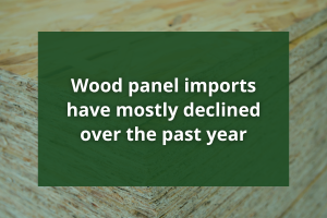 Wood panel imports have mostly declined over the past year
